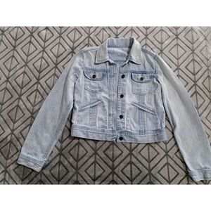 Gap 1969 Denim Jean Jacket‎ Women Large Light Blue Wash Trucker Buttons Cotton